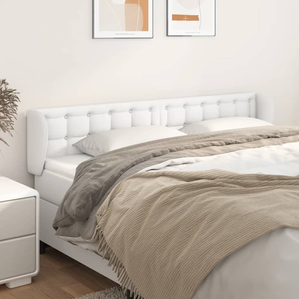 Kopfteil mit Ohren Schwarz 83x23x78/88 cm Kunstleder