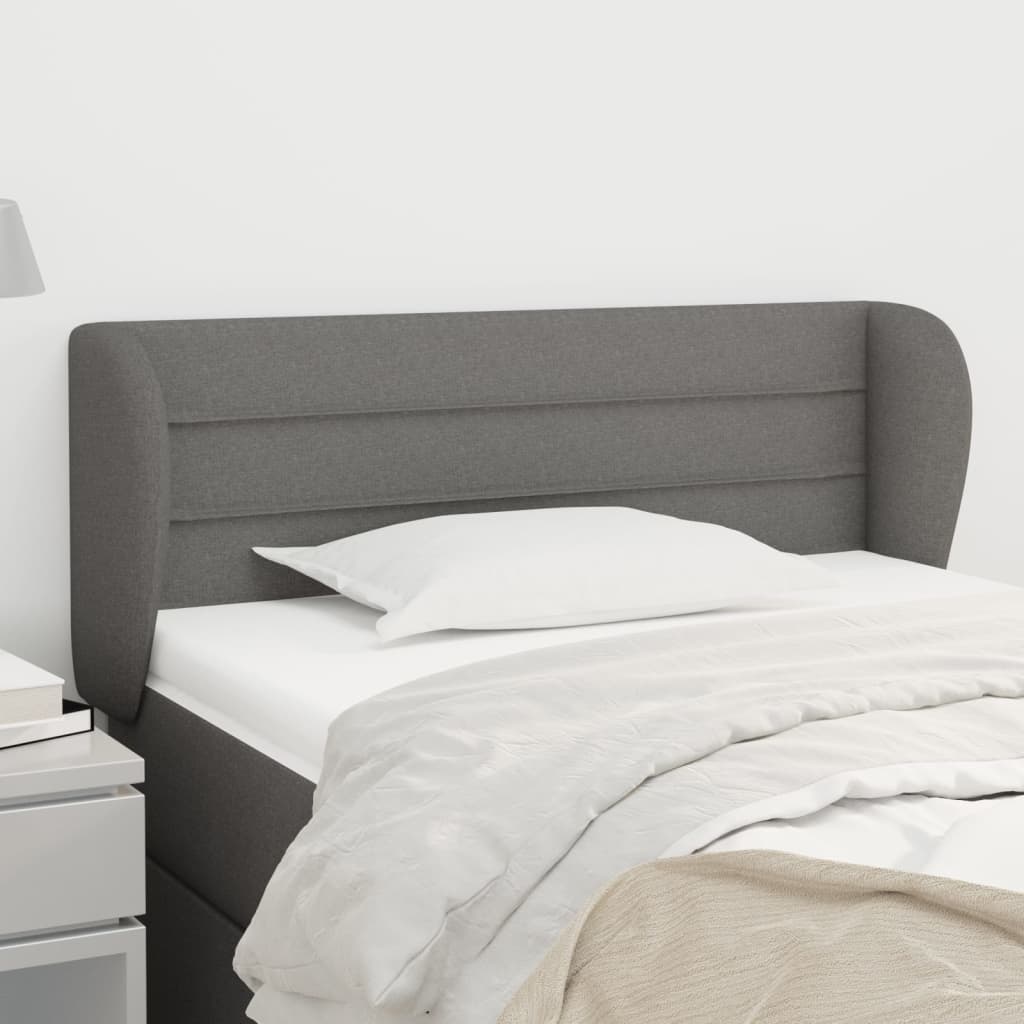 Kopfteil mit Ohren Hellgrau 83x23x78/88 cm Stoff