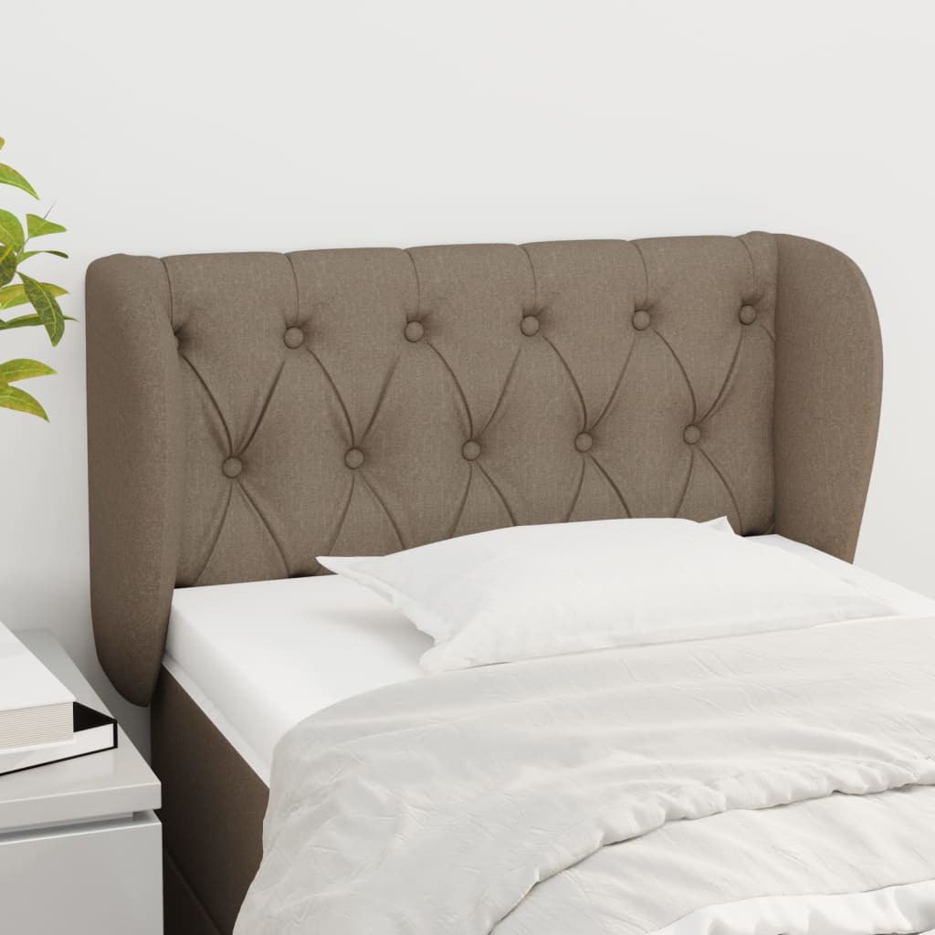 Kopfteil mit Ohren Hellgrau 83x23x78/88 cm Stoff