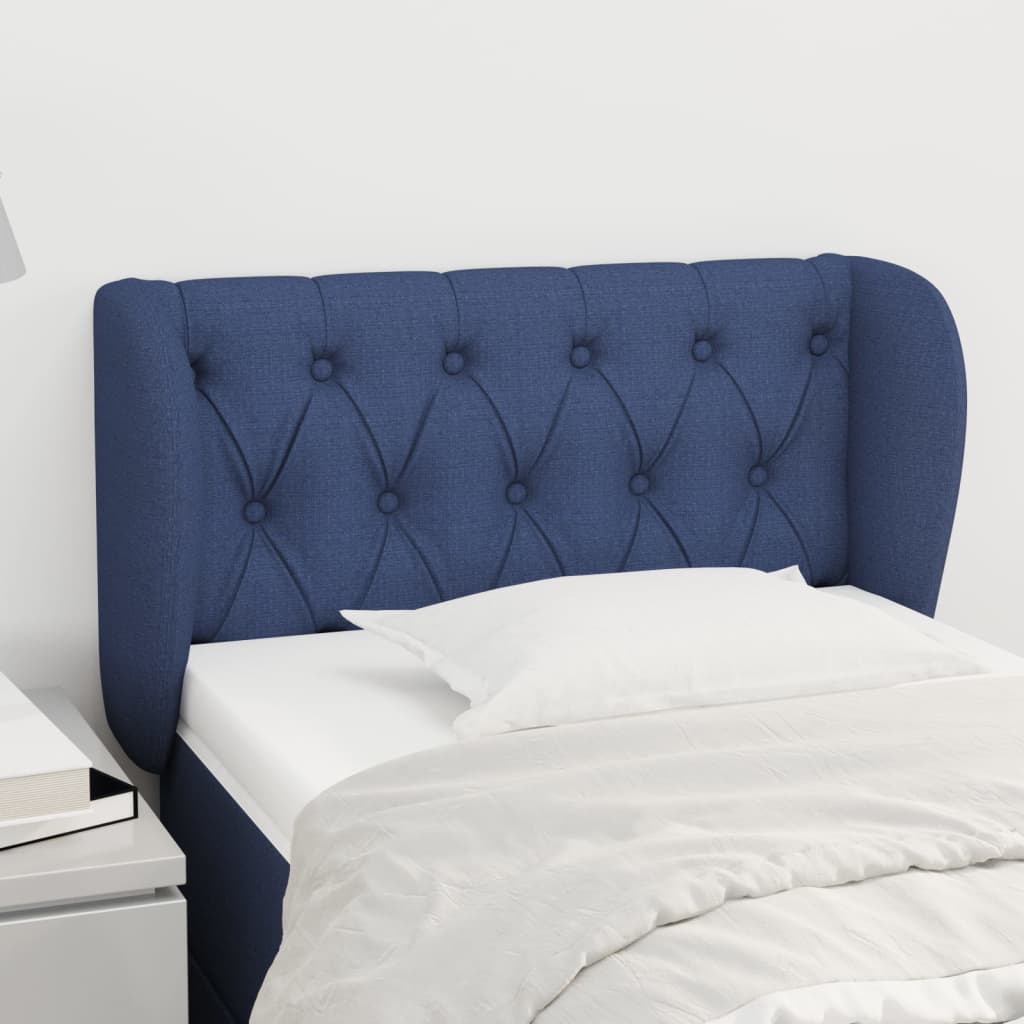 Kopfteil mit Ohren Hellgrau 83x23x78/88 cm Stoff