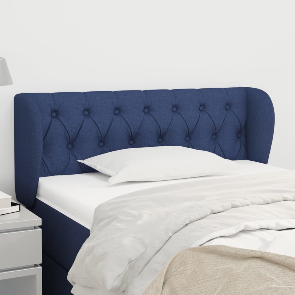 Kopfteil mit Ohren Hellgrau 83x23x78/88 cm Stoff