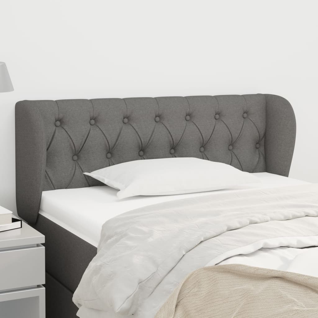Kopfteil mit Ohren Hellgrau 83x23x78/88 cm Stoff