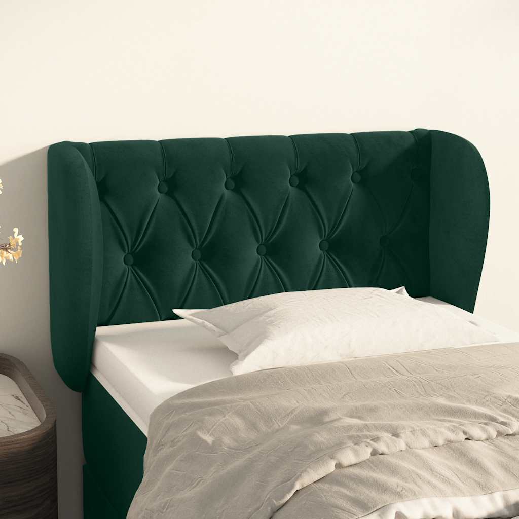 Kopfteil mit Ohren Hellgrau 83x23x78/88 cm Samt