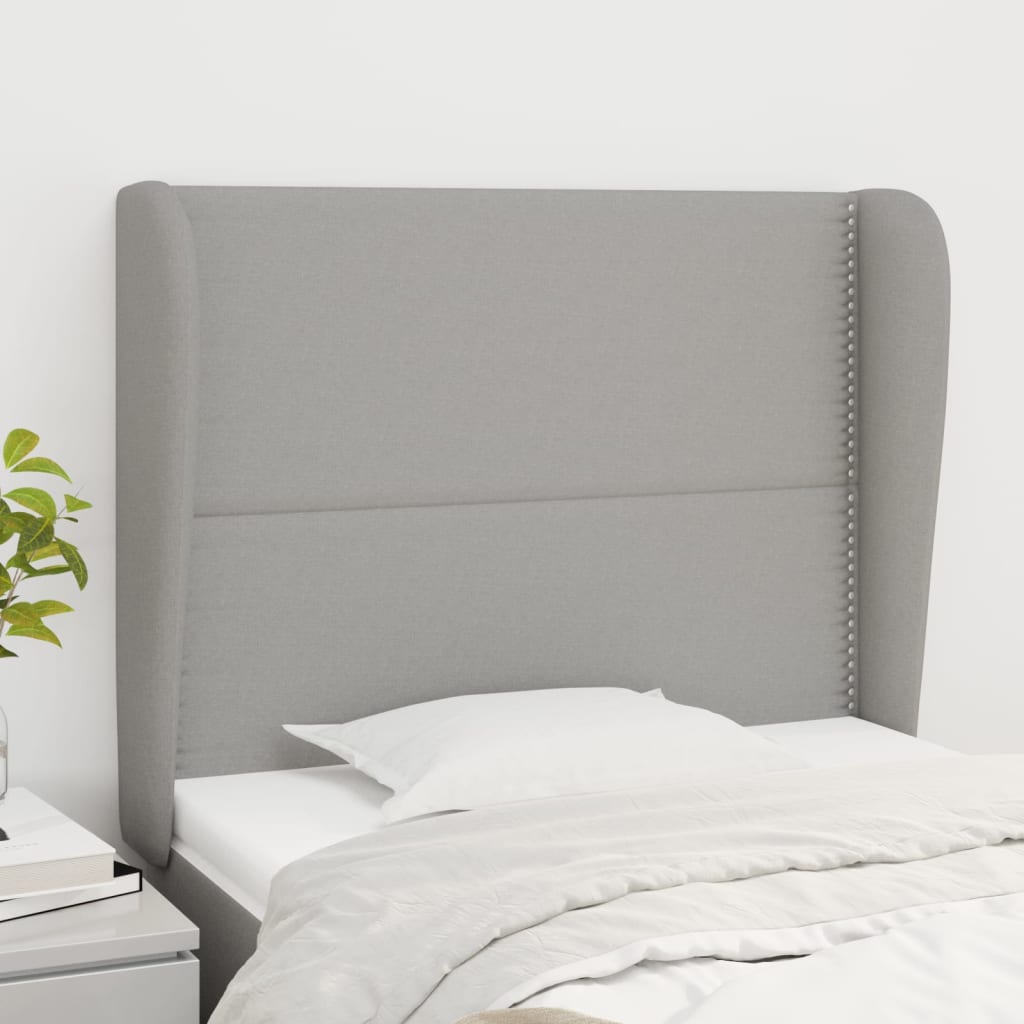 Kopfteil mit Ohren Dunkelgrau 83x23x78/88 cm Stoff