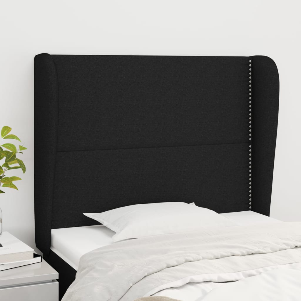 Kopfteil mit Ohren Dunkelgrau 83x23x78/88 cm Stoff