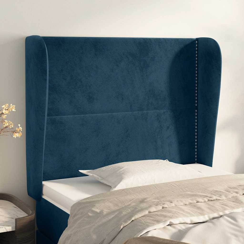 Kopfteil mit Ohren Hellgrau 83x23x78/88 cm Samt