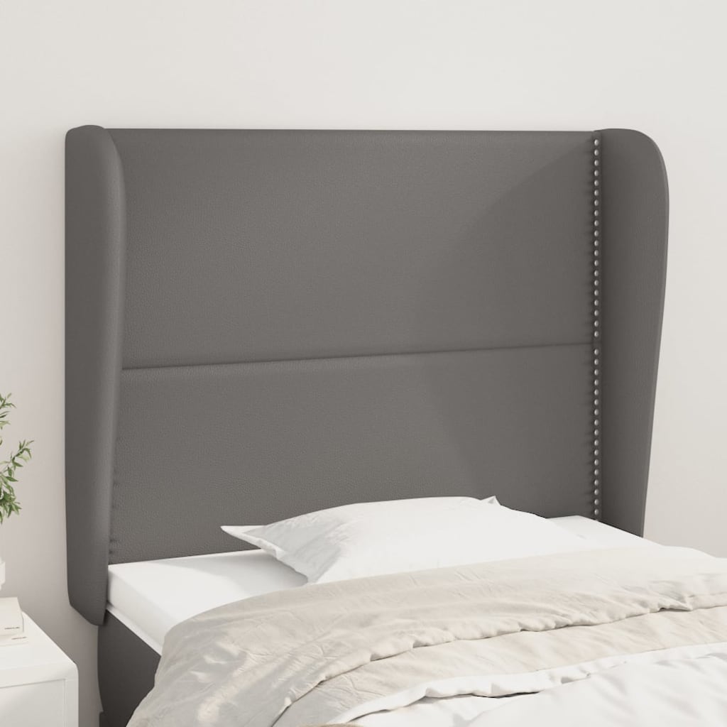 Kopfteil mit Ohren Schwarz 83x23x78/88 cm Kunstleder
