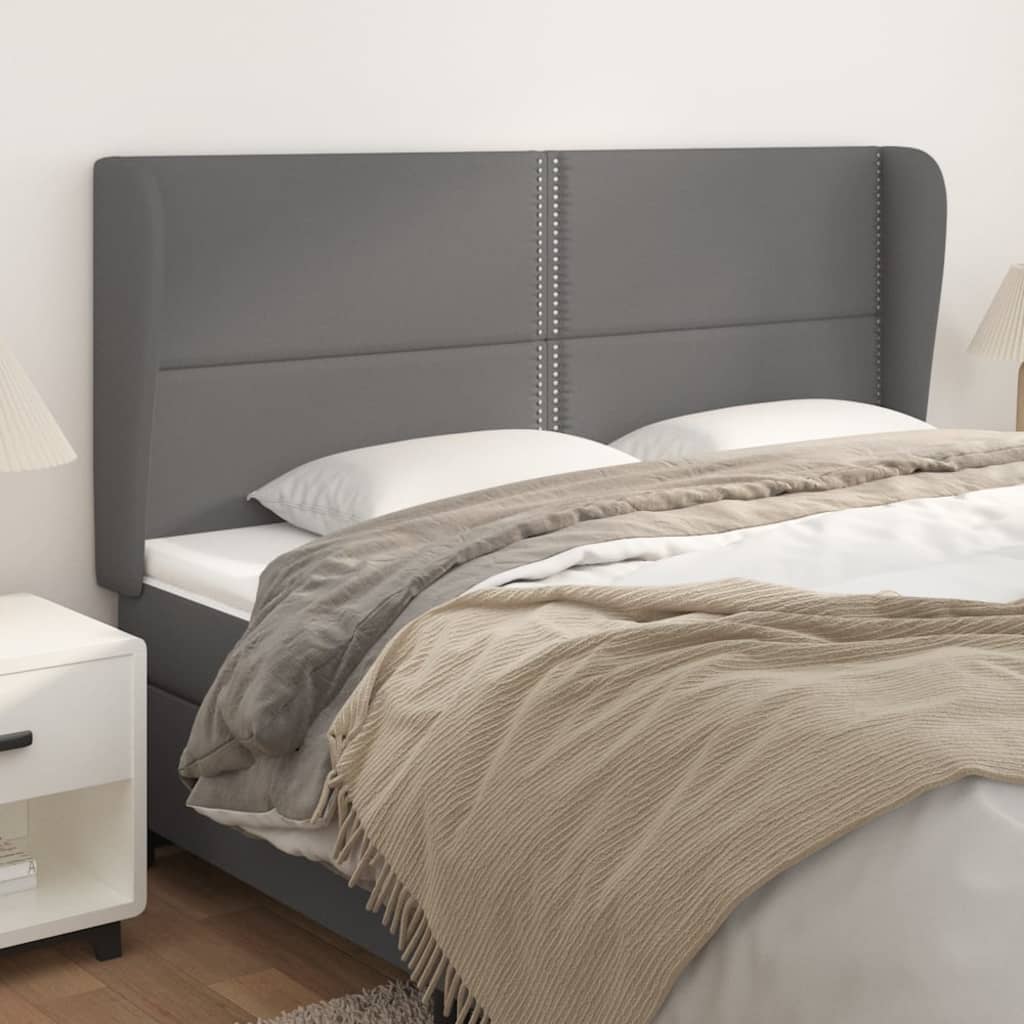Kopfteil mit Ohren Schwarz 83x23x78/88 cm Kunstleder