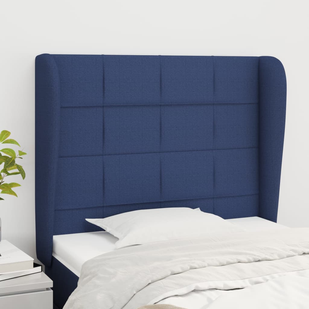 Kopfteil mit Ohren Hellgrau 83x23x78/88 cm Stoff