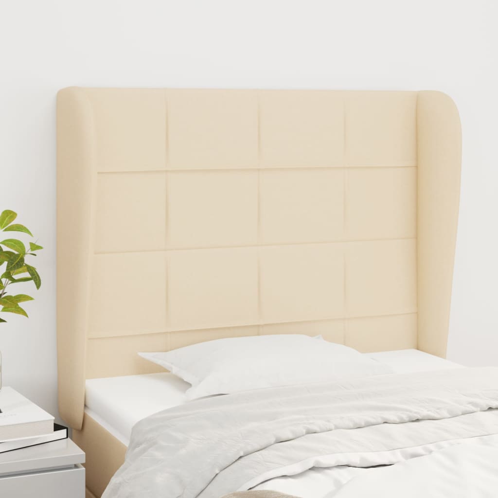 Kopfteil mit Ohren Hellgrau 83x23x78/88 cm Stoff