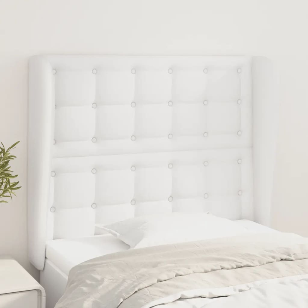 Kopfteil mit Ohren Schwarz 83x23x78/88 cm Kunstleder
