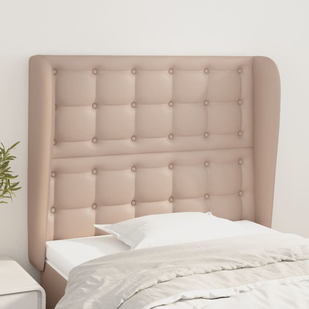 Kopfteil mit Ohren Schwarz 83x23x78/88 cm Kunstleder