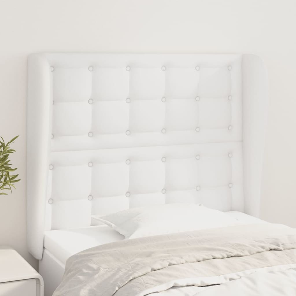 Kopfteil mit Ohren Schwarz 83x23x78/88 cm Kunstleder