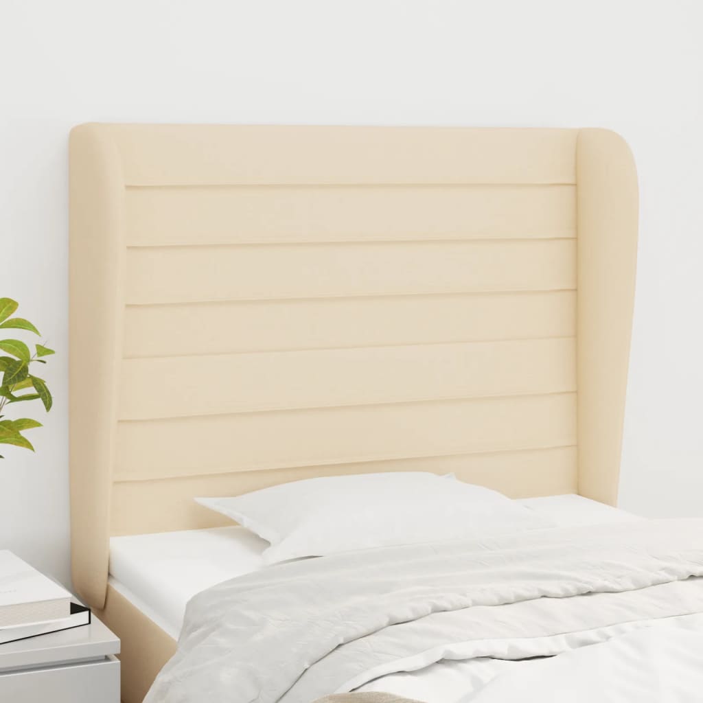 Kopfteil mit Ohren Hellgrau 83x23x78/88 cm Stoff