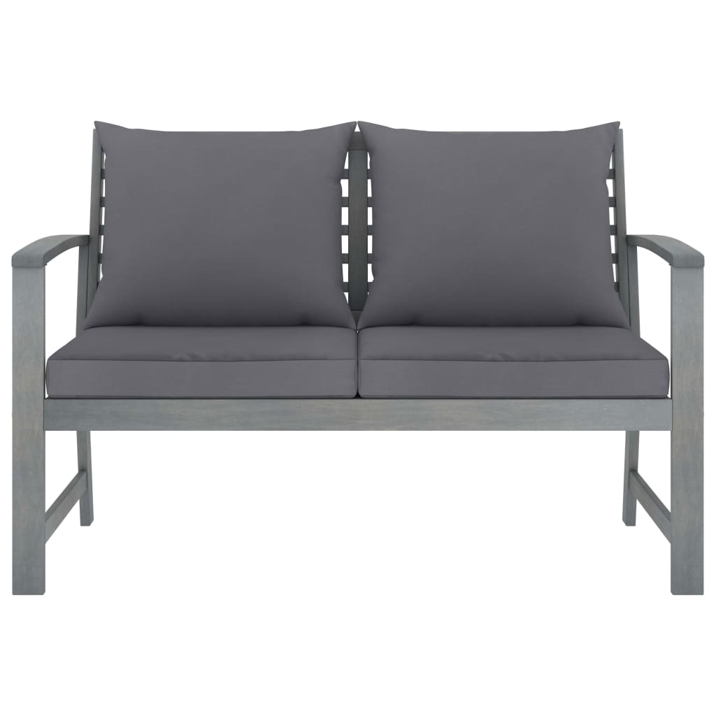 4-tlg. Garten-Lounge-Set mit Auflagen Massivholz Akazie