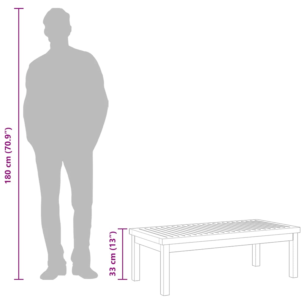 vidaXL Couchtisch 100x50x33 cm Massivholz Akazie