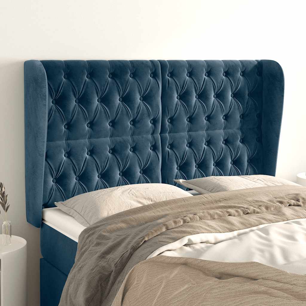 Kopfteil mit Ohren Hellgrau 83x23x78/88 cm Samt