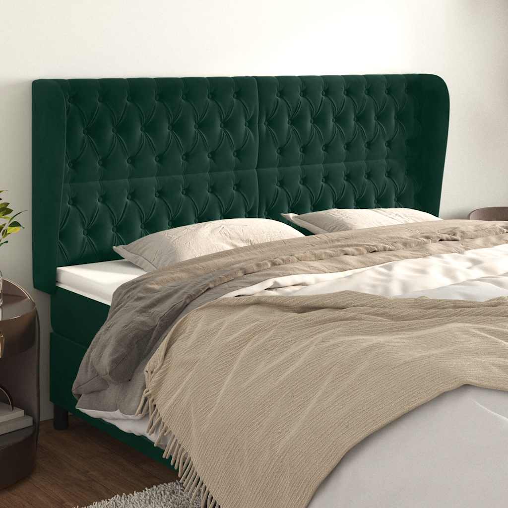 Kopfteil mit Ohren Hellgrau 83x23x78/88 cm Samt