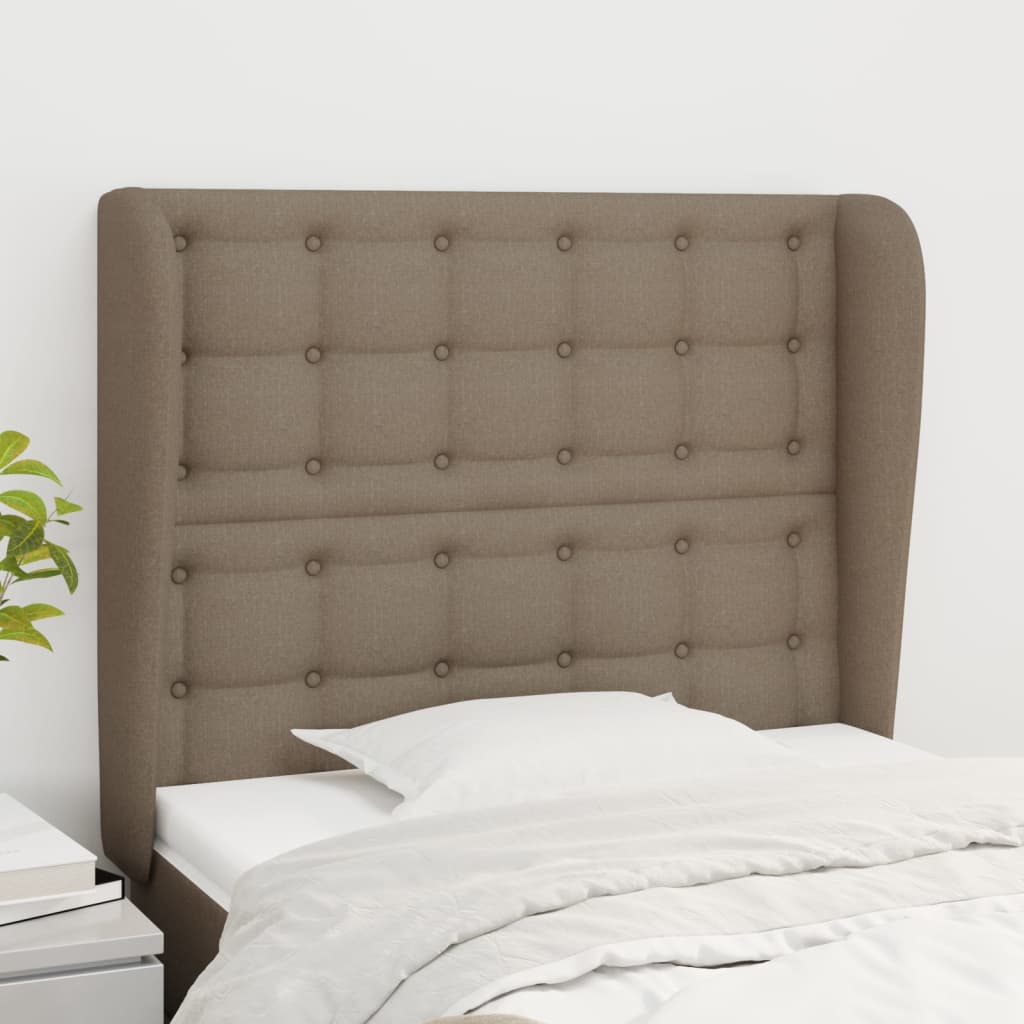 Kopfteil mit Ohren Hellgrau 83x23x78/88 cm Stoff