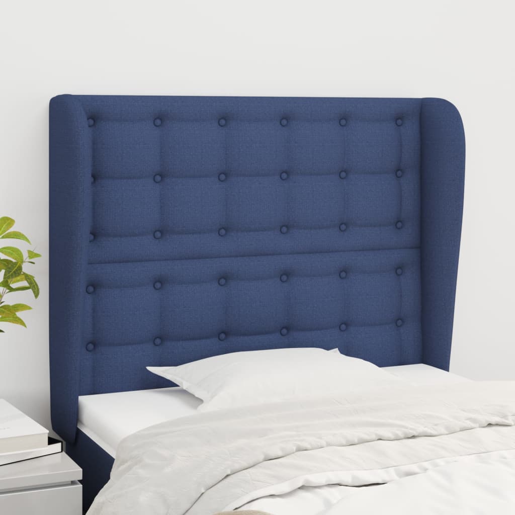 Kopfteil mit Ohren Hellgrau 83x23x78/88 cm Stoff