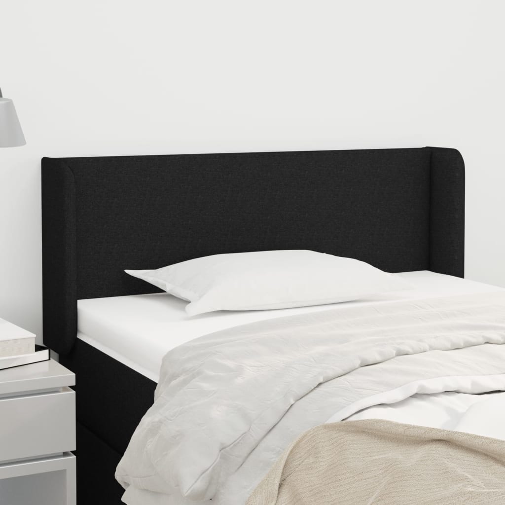 Kopfteil mit Ohren Hellgrau 83x16x78/88 cm Stoff