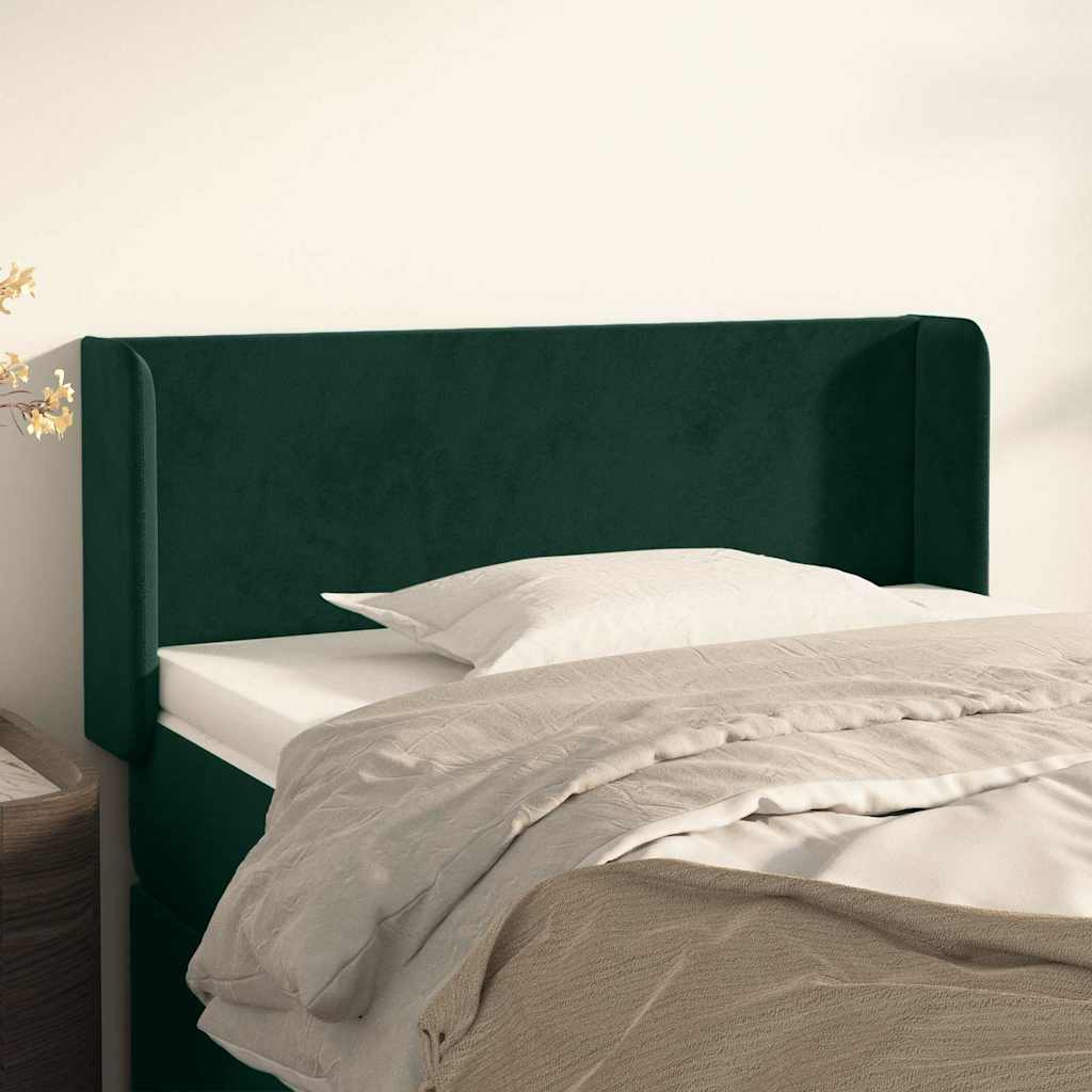 Kopfteil mit Ohren Hellgrau 83x16x78/88 cm Samt