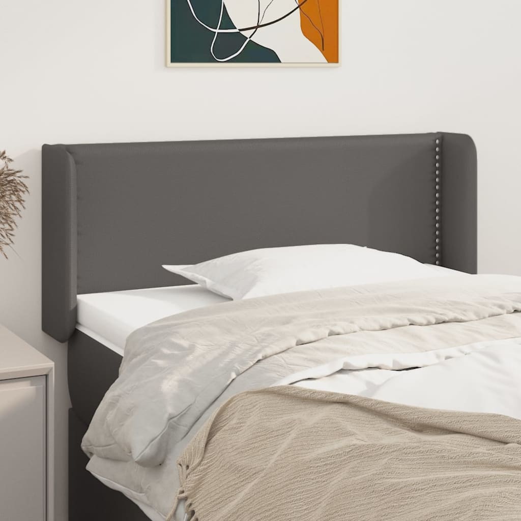 Kopfteil mit Ohren Schwarz 83x16x78/88 cm Kunstleder