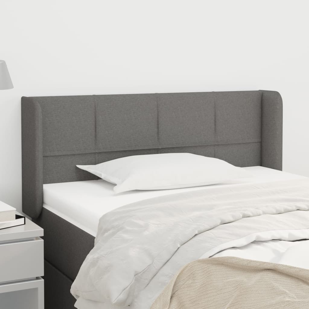 Kopfteil mit Ohren Hellgrau 83x16x78/88 cm Stoff
