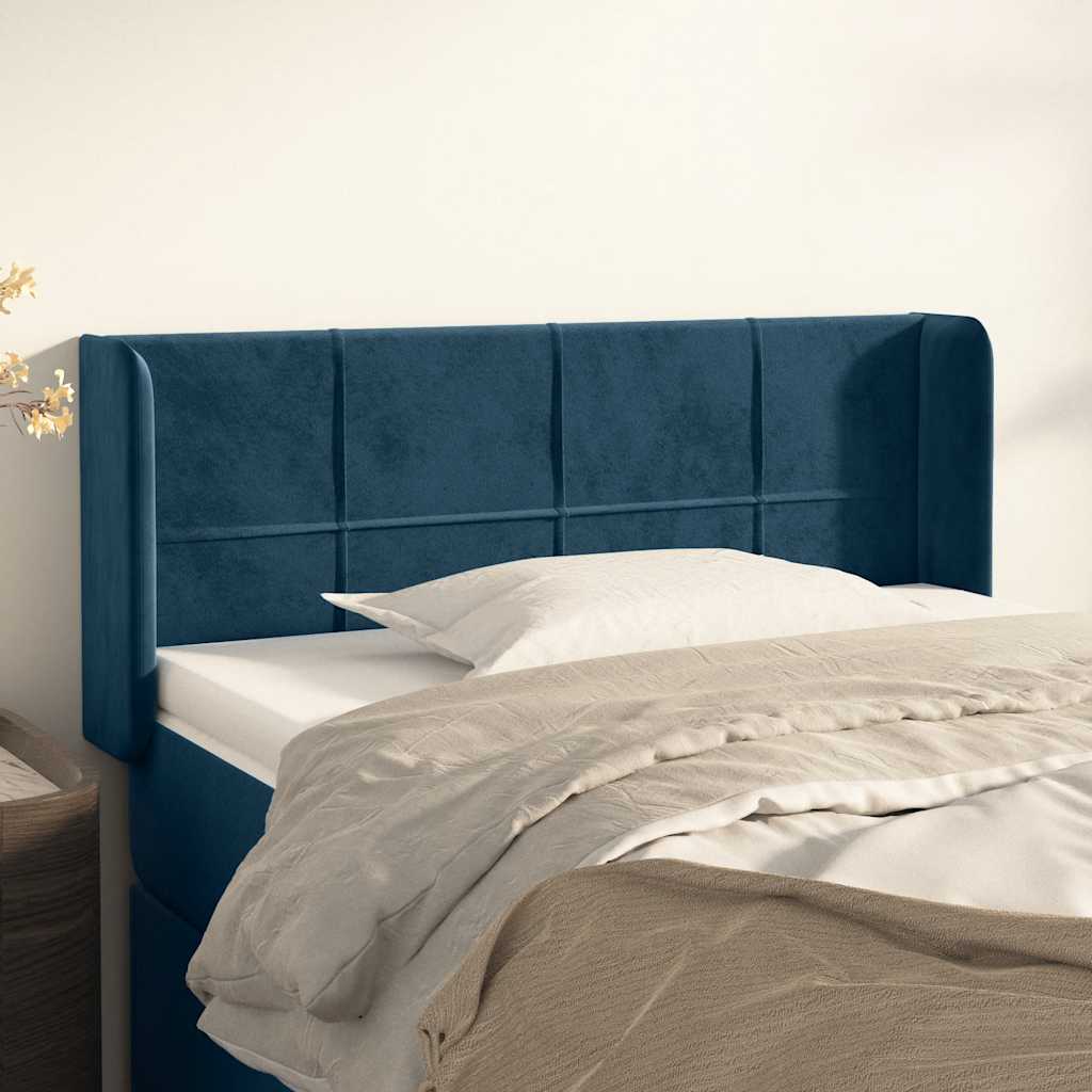 Kopfteil mit Ohren Hellgrau 83x16x78/88 cm Samt
