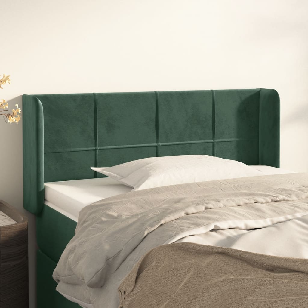 Kopfteil mit Ohren Hellgrau 83x16x78/88 cm Samt