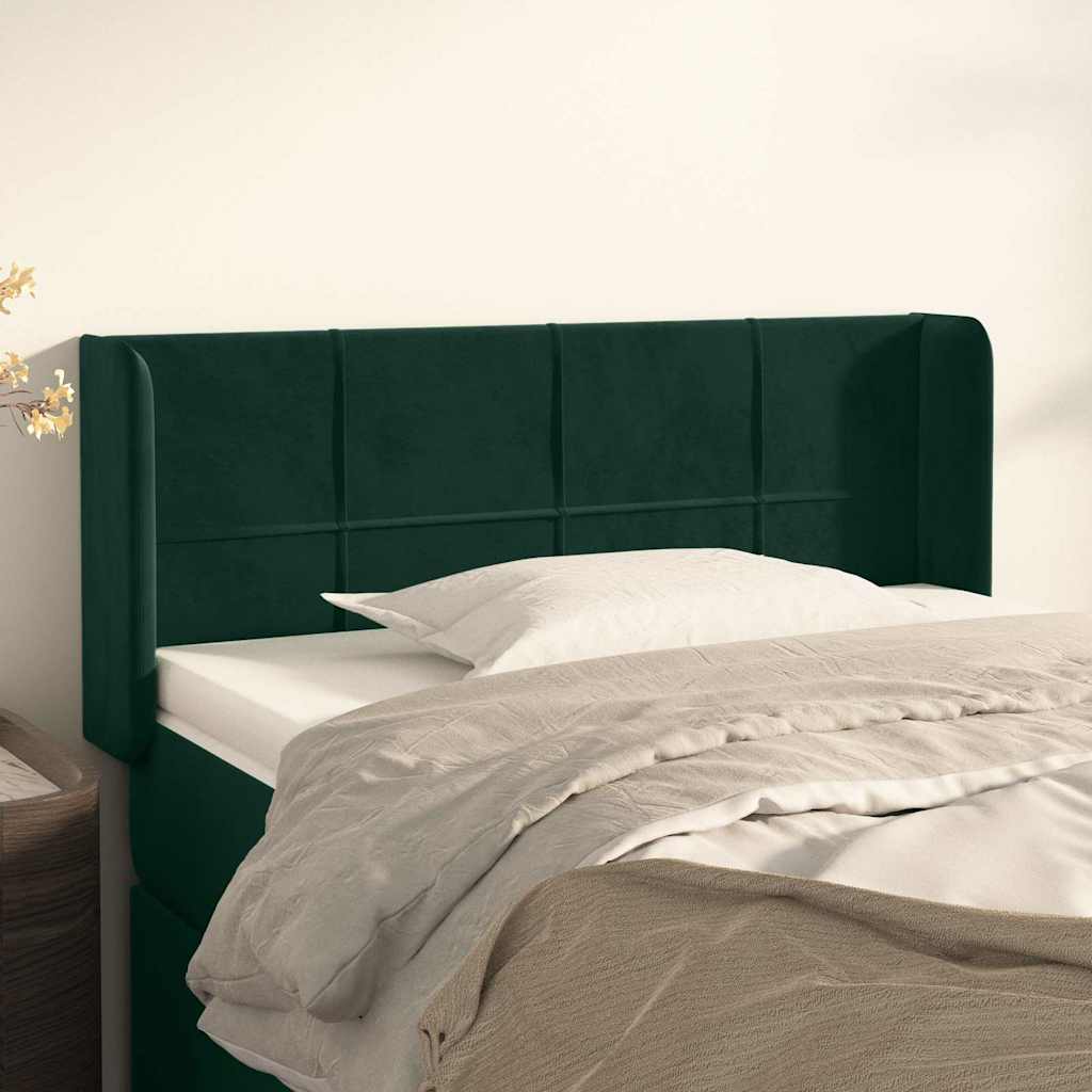 Kopfteil mit Ohren Hellgrau 83x16x78/88 cm Samt