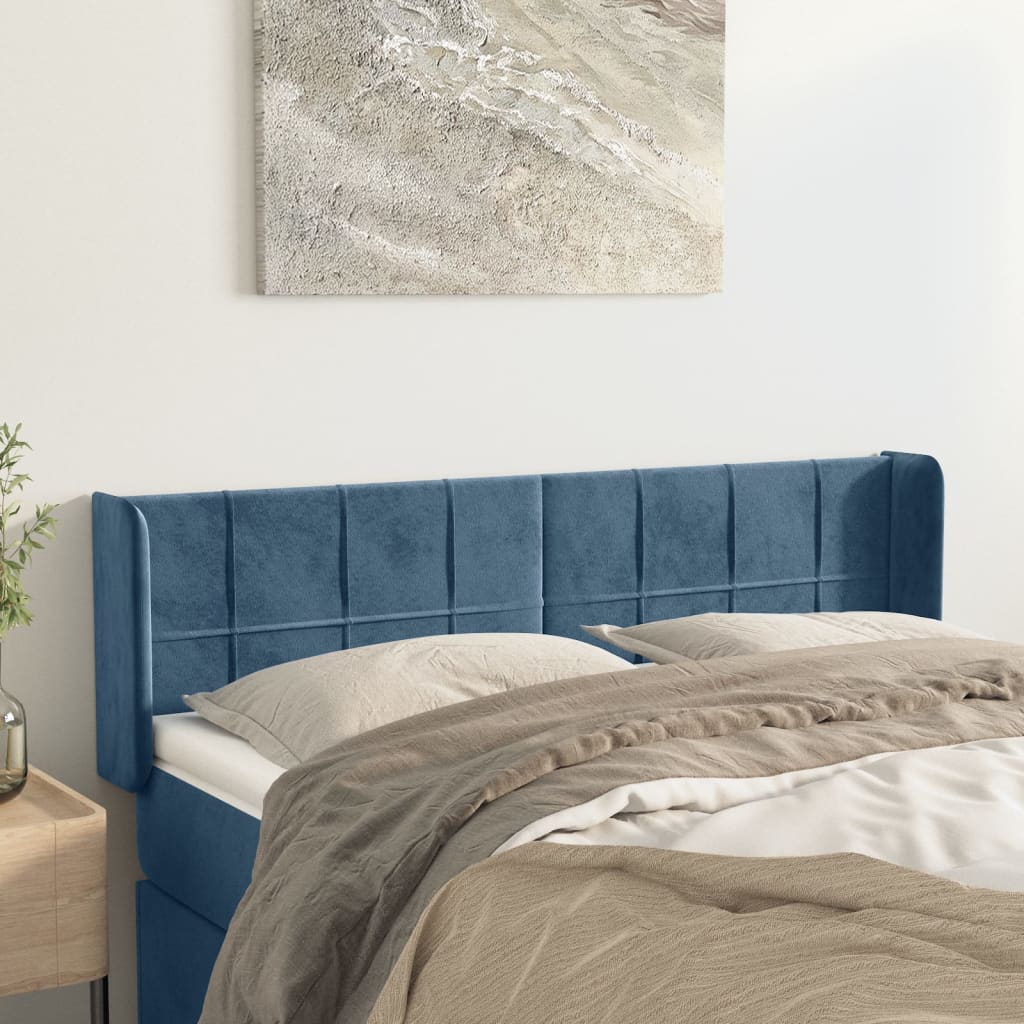 Kopfteil mit Ohren Hellgrau 83x16x78/88 cm Samt