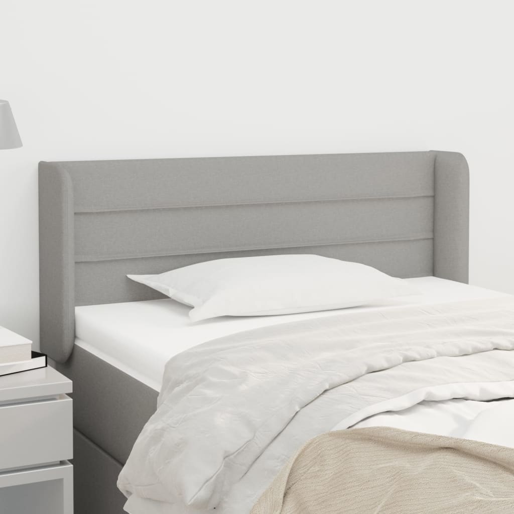 vidaXL Kopfteil mit Ohren Hellgrau 83x16x78/88 cm Stoff