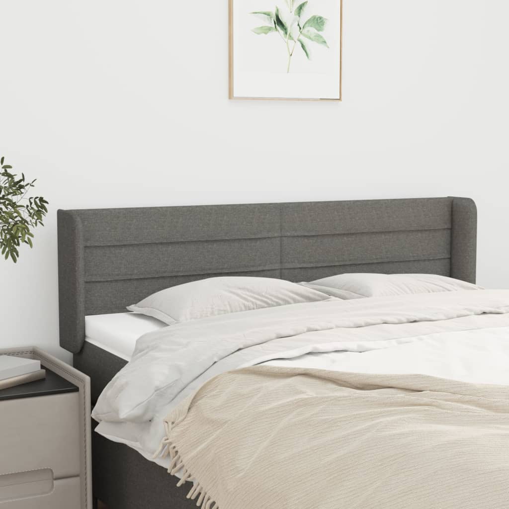 Kopfteil mit Ohren Hellgrau 83x16x78/88 cm Stoff