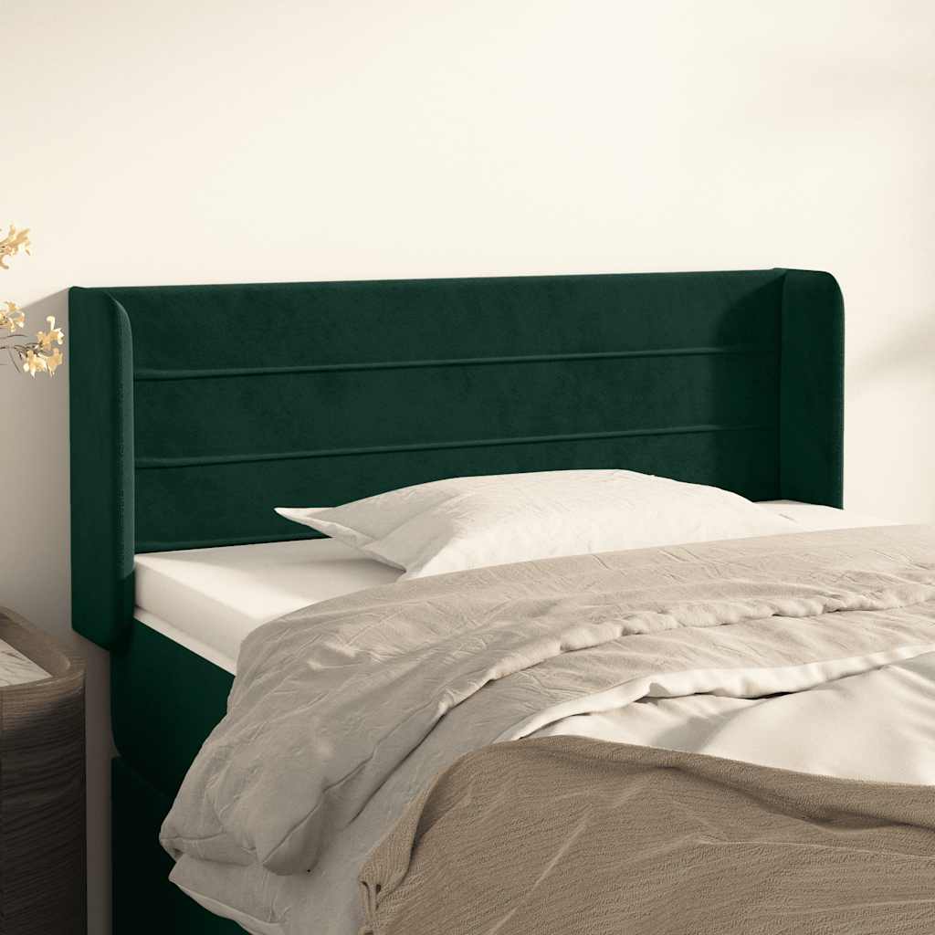 Kopfteil mit Ohren Hellgrau 83x16x78/88 cm Samt