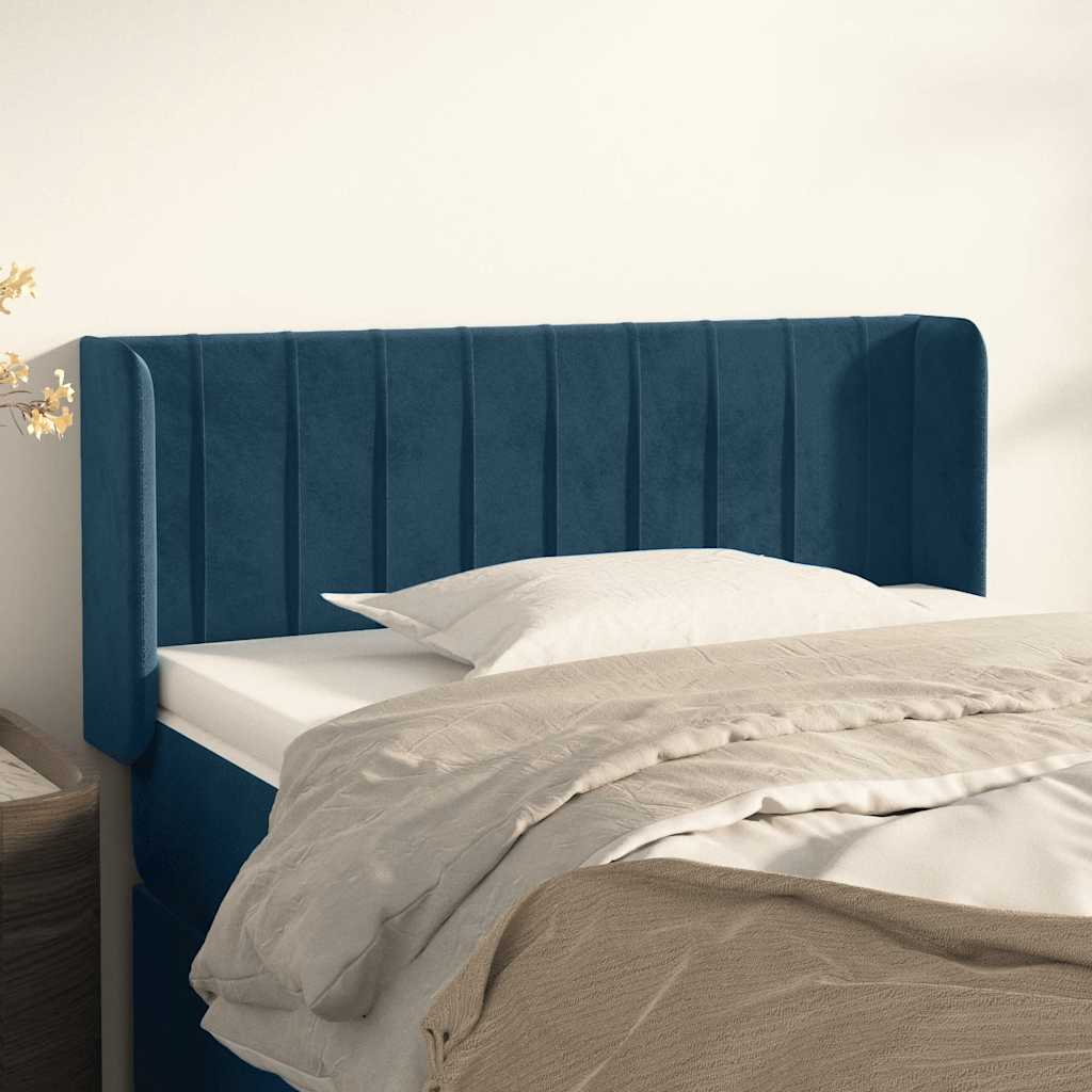 Kopfteil mit Ohren Hellgrau 83x16x78/88 cm Samt