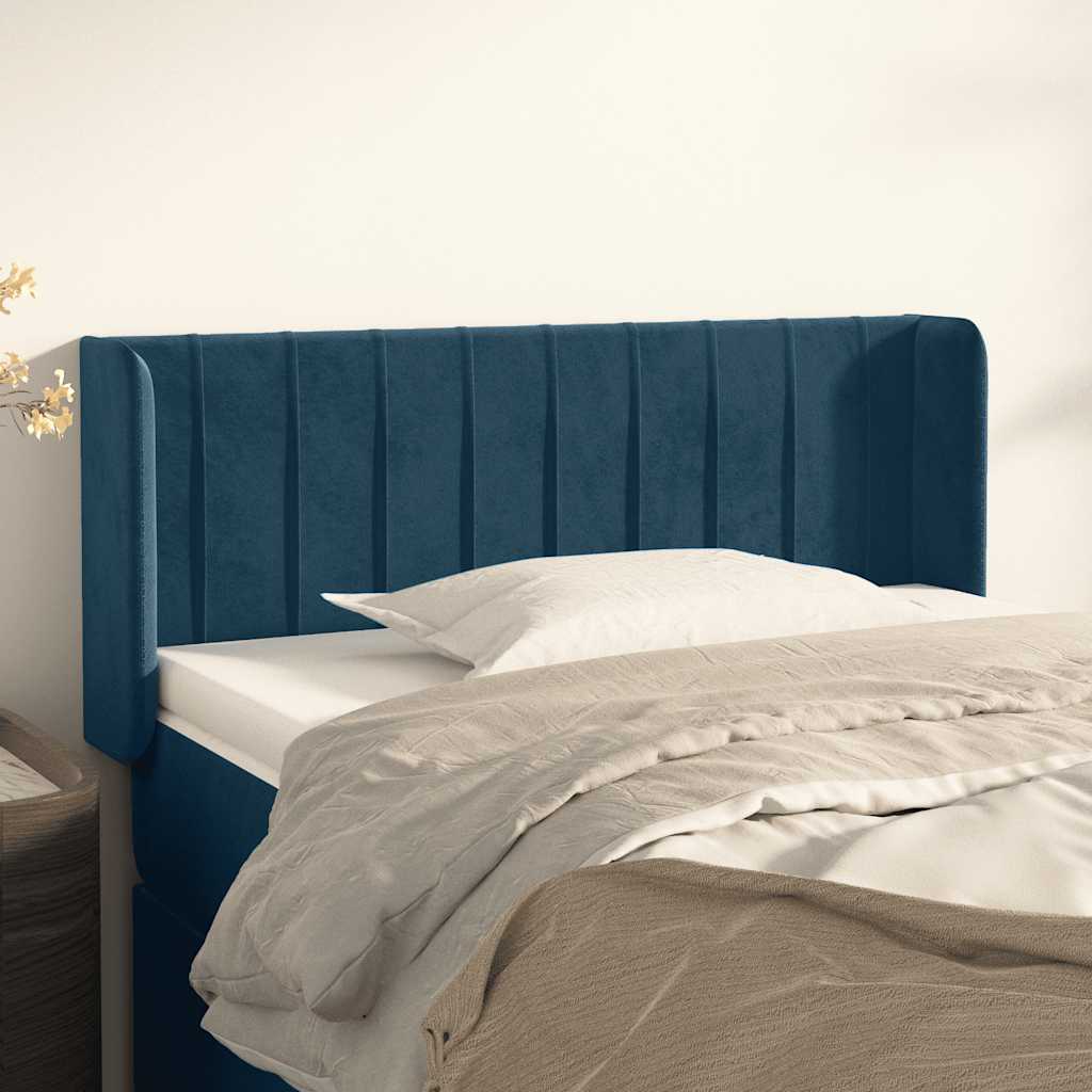 Kopfteil mit Ohren Hellgrau 83x16x78/88 cm Samt