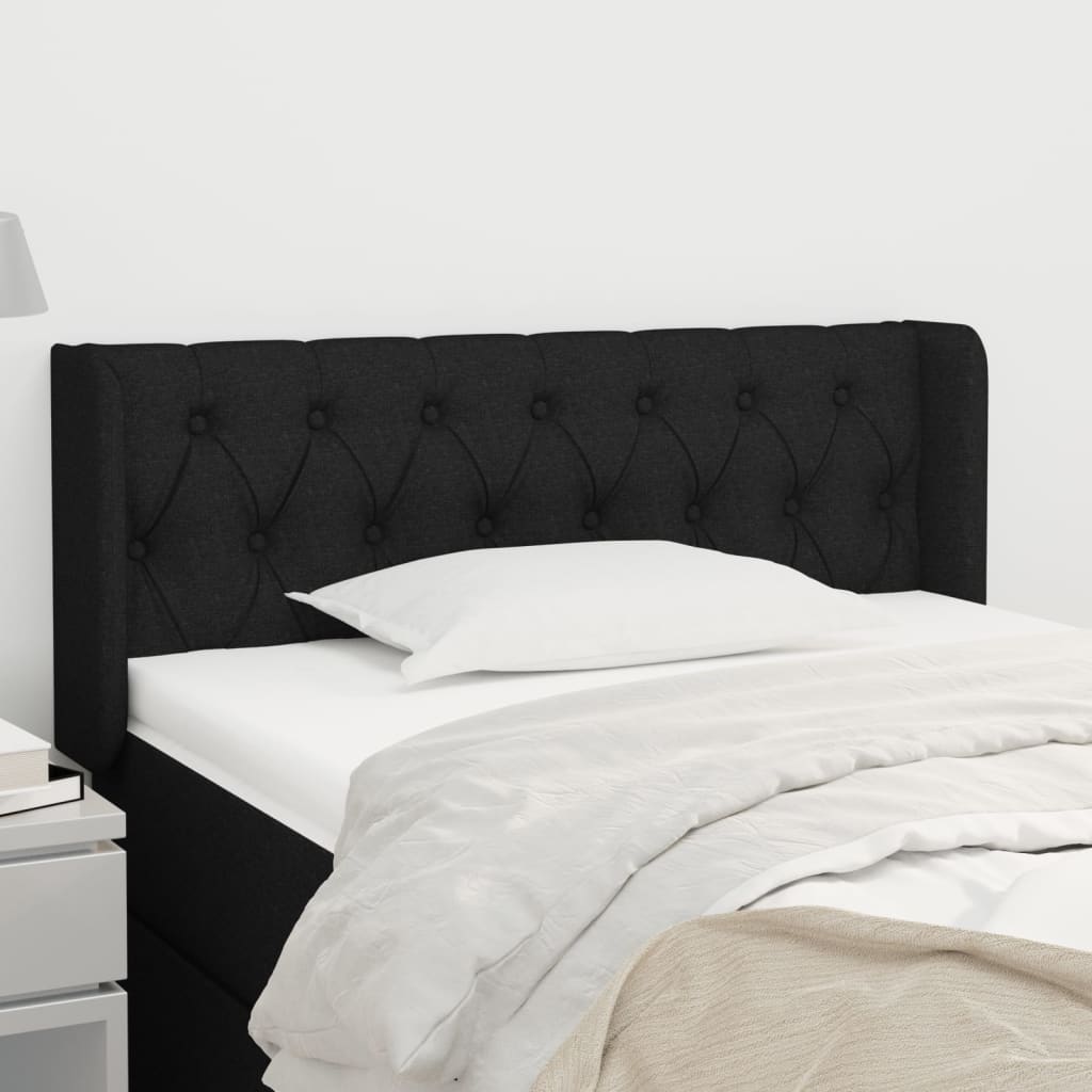 Kopfteil mit Ohren Hellgrau 83x16x78/88 cm Stoff