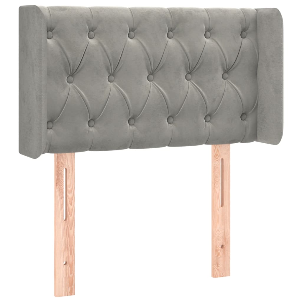 vidaXL Kopfteil mit Ohren Hellgrau 83x16x78/88 cm Samt