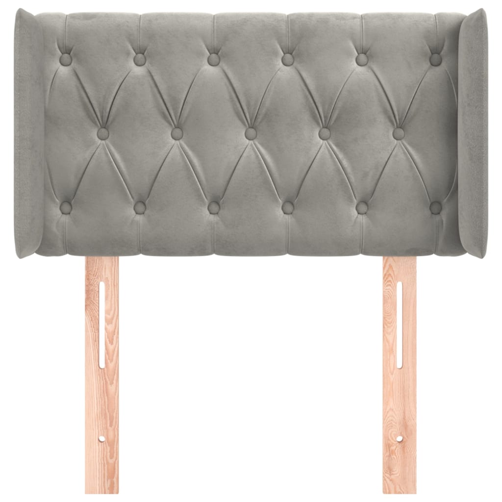 vidaXL Kopfteil mit Ohren Hellgrau 83x16x78/88 cm Samt