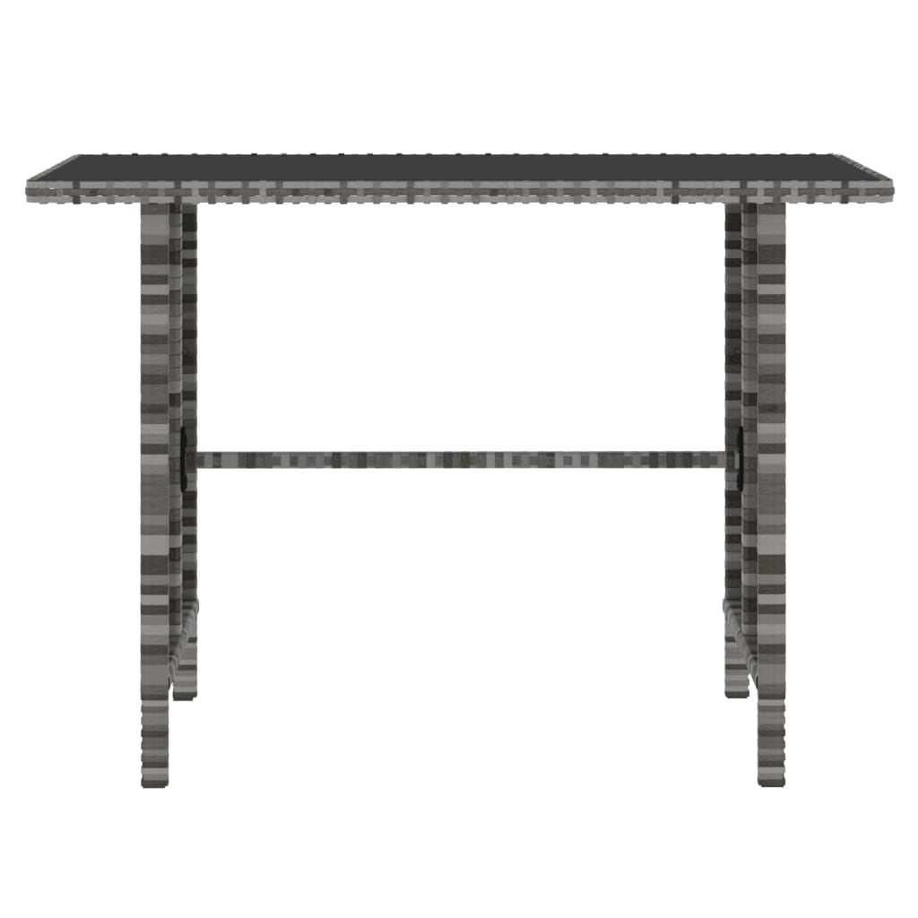 vidaXL 4-tlg. Garten-Essgruppe mit Kissen Grau Poly Rattan