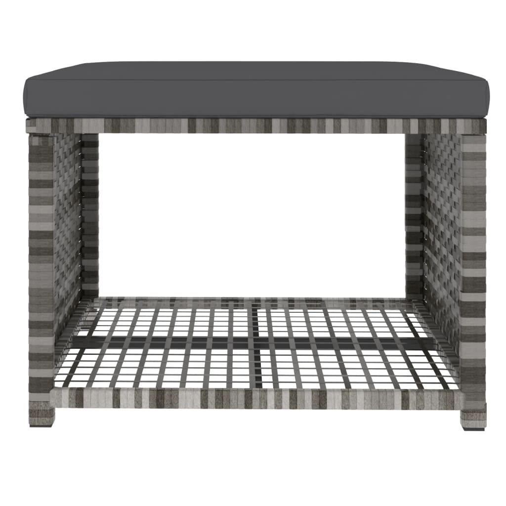 vidaXL 4-tlg. Garten-Essgruppe mit Kissen Grau Poly Rattan