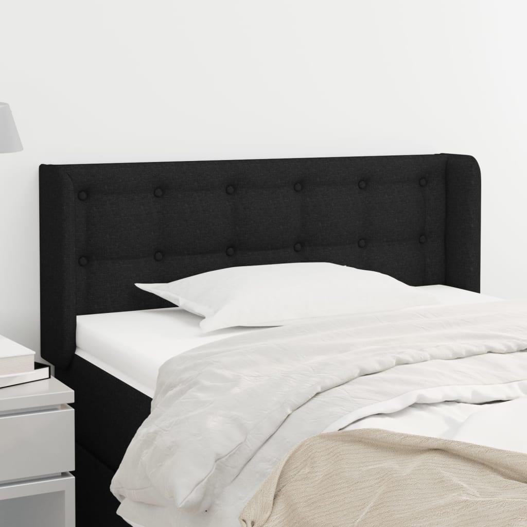 Kopfteil mit Ohren Hellgrau 83x16x78/88 cm Stoff