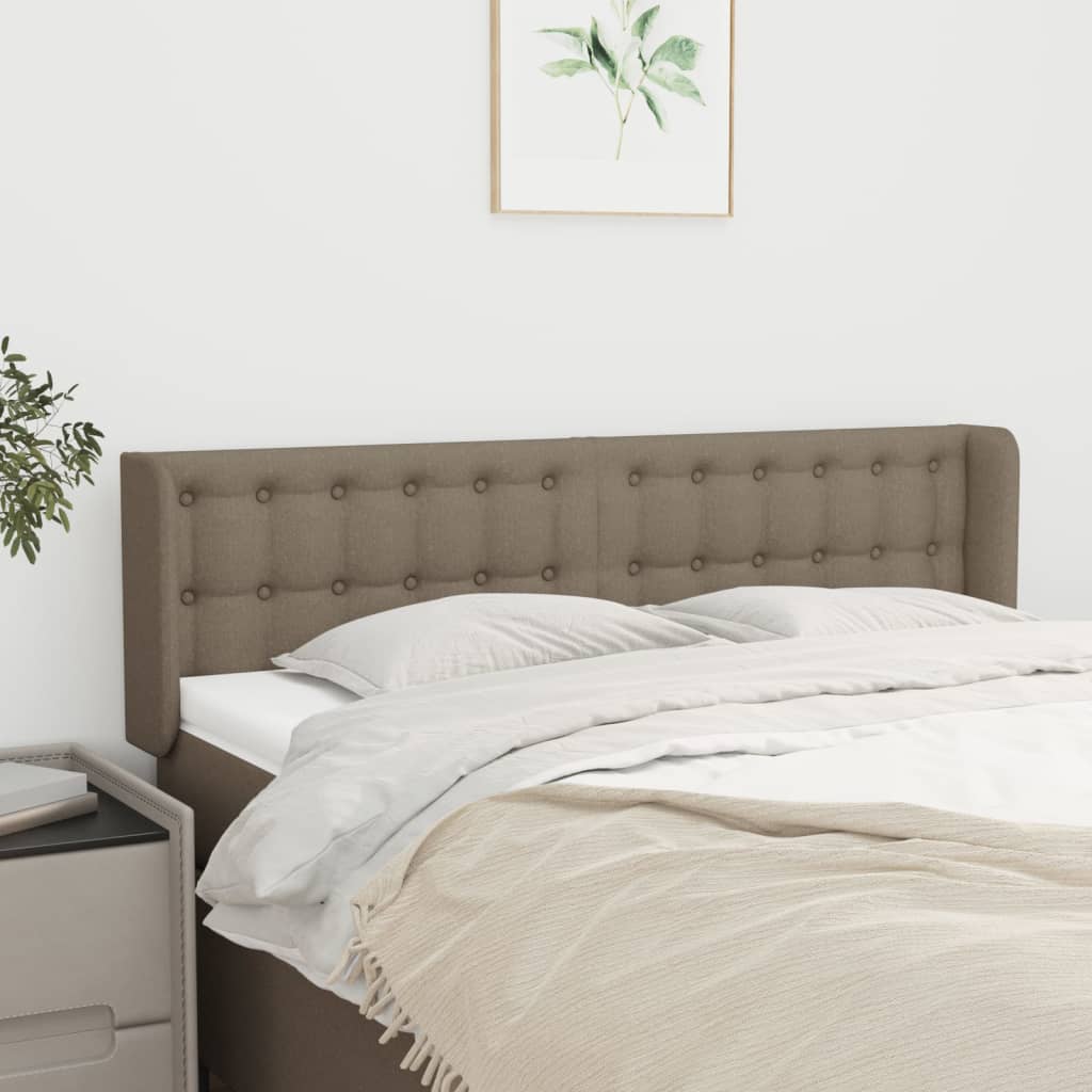 Kopfteil mit Ohren Hellgrau 83x16x78/88 cm Stoff
