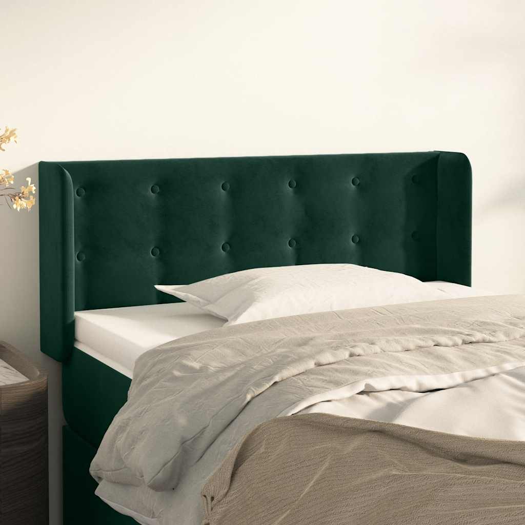 Kopfteil mit Ohren Hellgrau 83x16x78/88 cm Samt