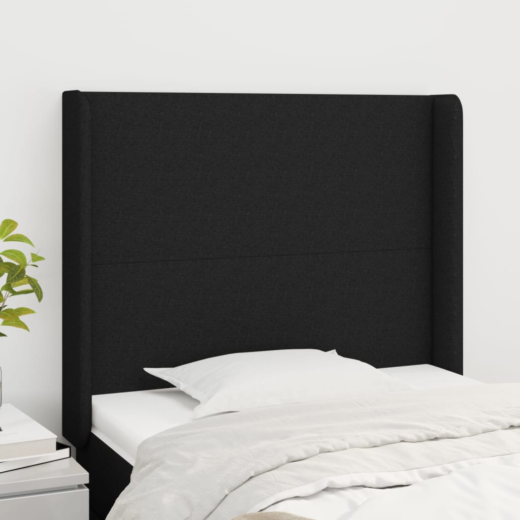 Kopfteil mit Ohren Hellgrau 83x16x78/88 cm Stoff