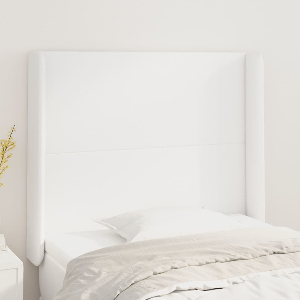 Kopfteil mit Ohren Schwarz 83x16x78/88 cm Kunstleder