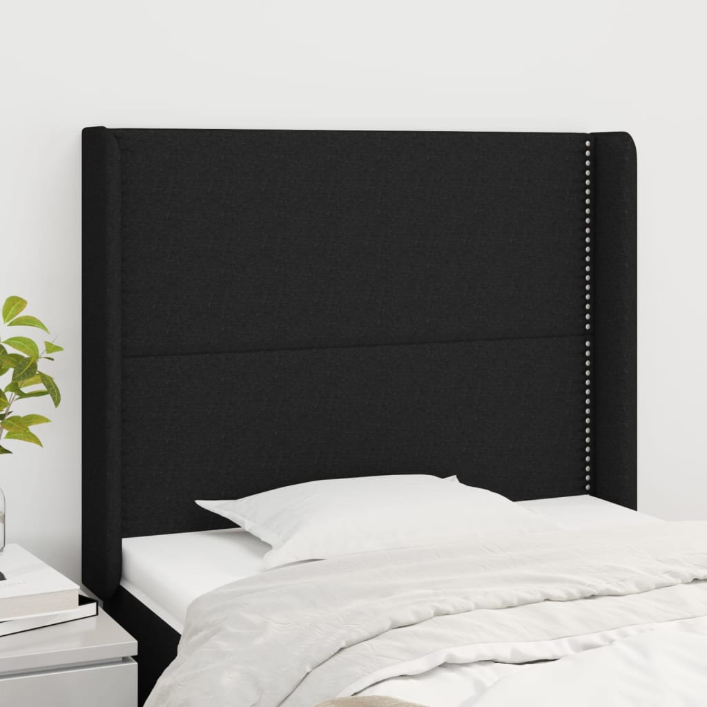Kopfteil mit Ohren Dunkelgrau 83x16x78/88 cm Stoff