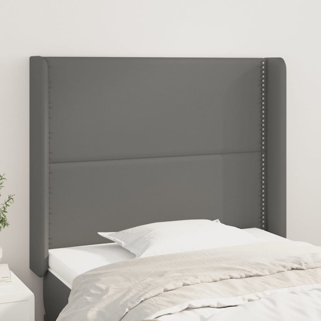 Kopfteil mit Ohren Schwarz 83x16x78/88 cm Kunstleder