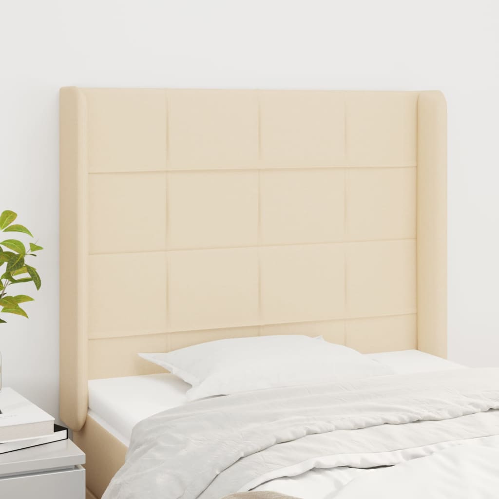 Kopfteil mit Ohren Hellgrau 83x16x78/88 cm Stoff